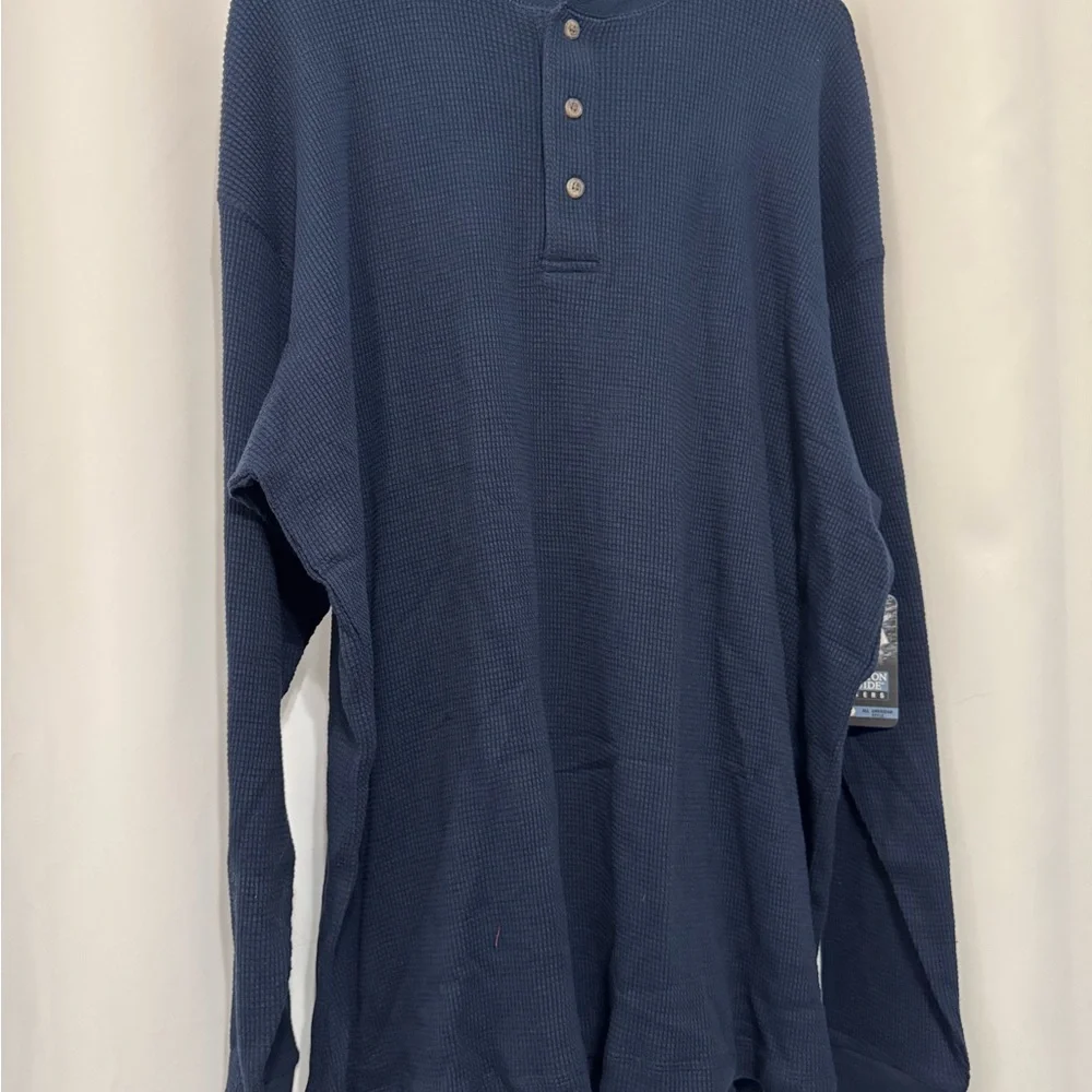 Canyon Guide Outfitters Men's Blue Long Sleeve Henley Thermal Shirt XL